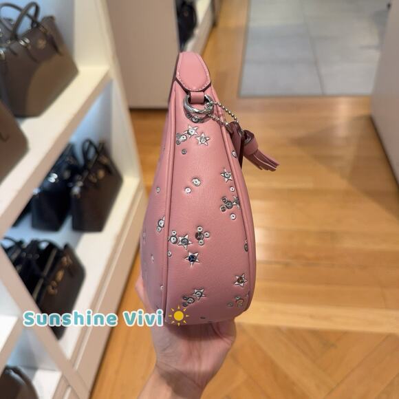 NWT Coach Carmen Mini Crossbody Bag With Star Print CCE63 DUSTY PINK MULTI - Picture 2 of 7